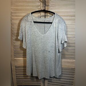 NWT Lane Bryant Light Gray V-Neck Short Sleeve Tee